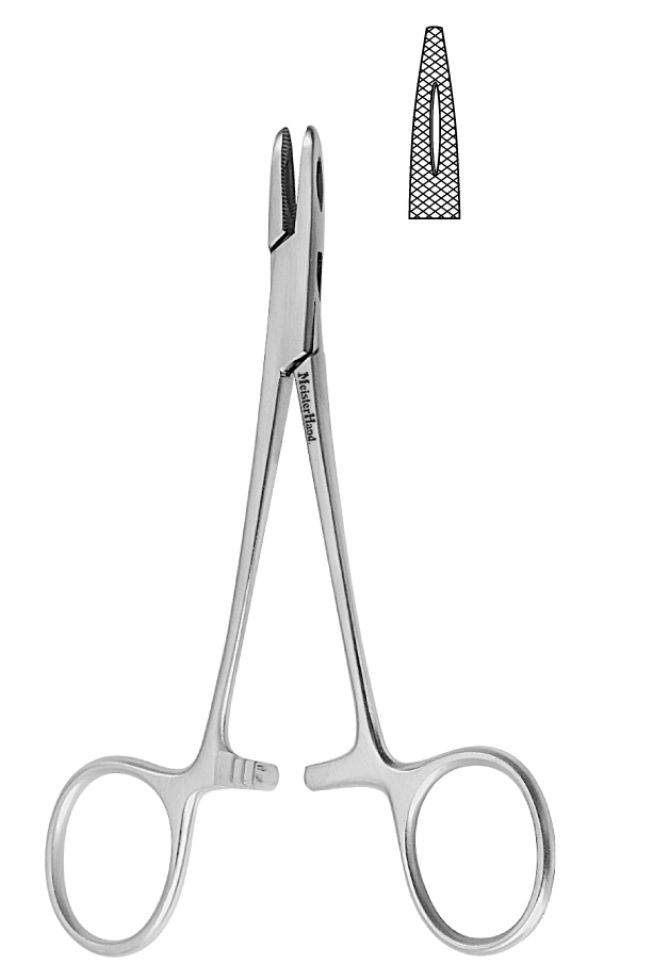 Holder Needle Holder MeisterHand Collier 5 Inch Length Serrated Jaws Finger Ring Handle by Integra York PA, Inc. (Miltex)  ID MH8-2